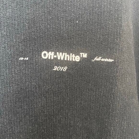 OFF-WHITE 3D Line Diag Arrows Logo Sweatshirt in Washed Black, Size Small - Picture 9 of 16